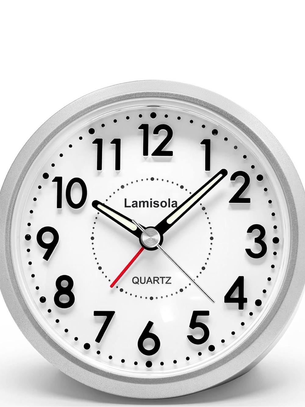 Isola Silver and White Quartz Wall Clock NWT